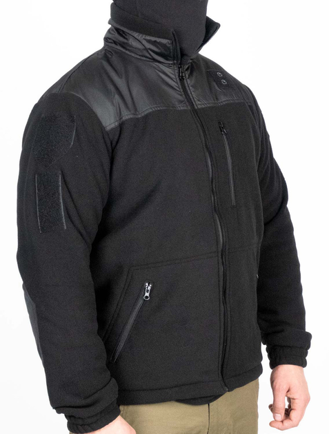 Тактична флісова кофта WinTac Sarmat black Fleece 280 гр/м 2XL чорна - зображення 2