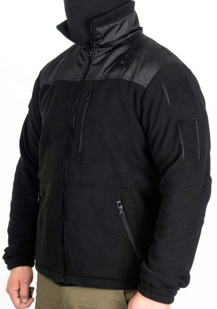 Тактична флісова кофта WinTac Sarmat black Fleece 280 гр/м L чорна - изображение 1