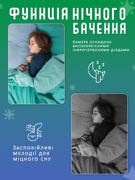 Видеоняня беспроводная Andowl цветной экран 2.0 цифровая видео няня с мелодиями радионяня с колыбельными ночное видение Baby monitor (Q-SX903) - изображение 4