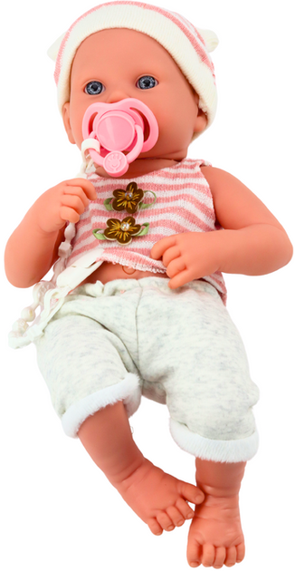 Lalka bobas LEAN Toys w biało-różowym ubraniu 35 cm (5905991015314) - obraz 3
