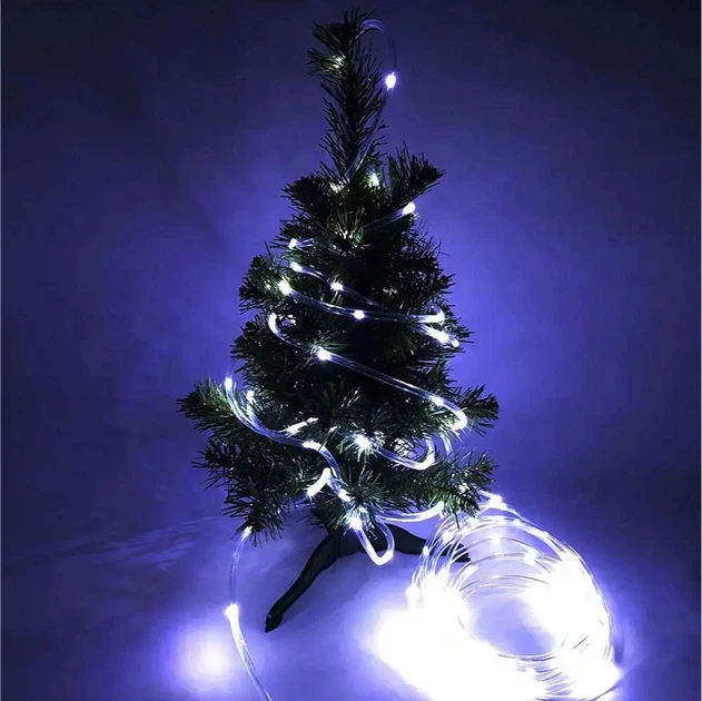 Гирлянда "Роса" в силиконовой трубке, 10м, 100 LED, от USB и сети 220V, 8 режимов, IP65, Холодный белый - Фото 7 Гирлянда "Роса" в силиконовой трубке, 10м, 100 LED, от USB и сети 220V, 8 режимов, IP65, Холодный белый - изображение 7