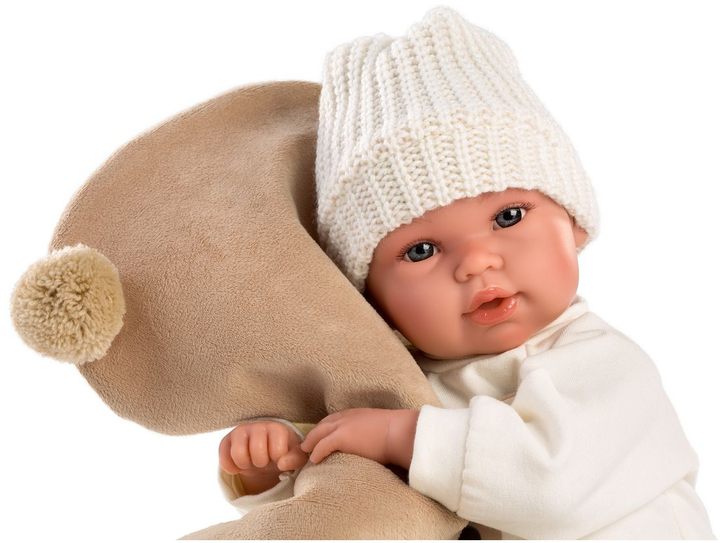 Lalka bobas Llorens Nacido Brązowy miś z przewijakiem 36 cm (8426265163458) - obraz 4