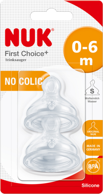 Соска з сілікону Nuk First Choice Plus с отвором S розмір 1 (4008600169512) - зображення 1