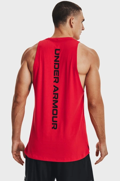 Чоловіча червона майка UA BASELINE COTTON TANK Under Armour M 1361901-601 - изображение 3