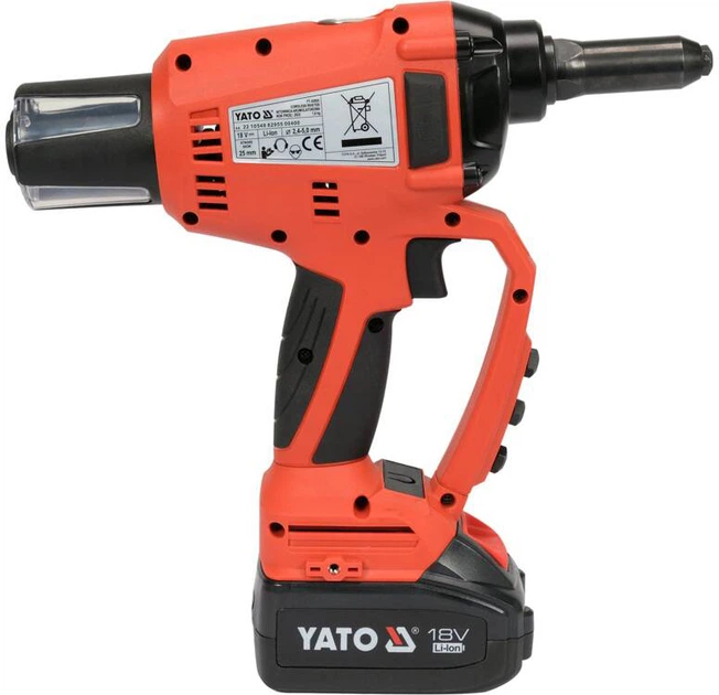 Nitownica YATO akumulatorowa bezszczotkowa 18 V 3 Ah 2.4-5.0 mm (YT-82955) - obraz 2