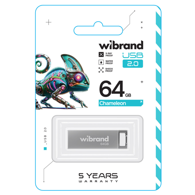 USB Flash Wibrand USB 2.0 Chameleon 64Gb Silver - Фото 2 USB Flash Wibrand USB 2.0 Chameleon 64Gb Silver - изображение 2