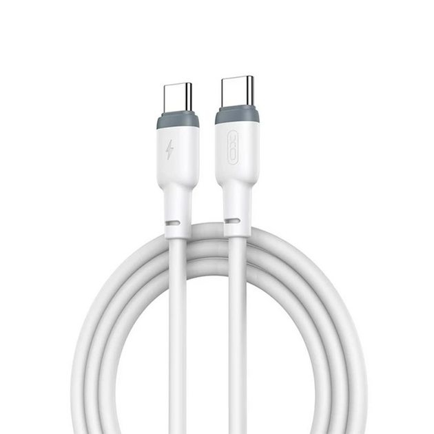 Кабель XO PD Type-C to Type-C NB208B Liquid Silicone 60W 1m White - Фото 1 Кабель XO PD Type-C to Type-C NB208B Liquid Silicone 60W 1m White - изображение 1