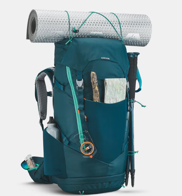 Детский Туристический (Походный) Рюкзак QUECHUA MH500 40л + 10л 64 х 26 х 30см Зеленый Совместимые с Питьевой Системой - изображение 8