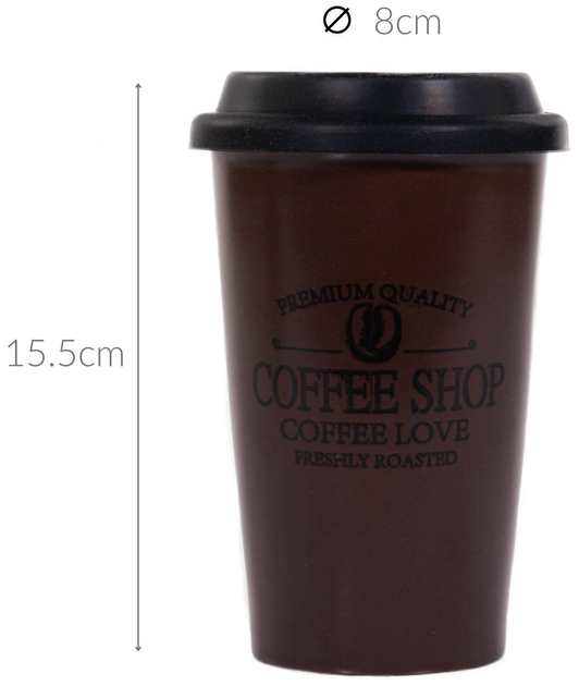 Kubek na kawę Vessia Coffee Shop Brązowy 440 ml (5902973444445) - obraz 4