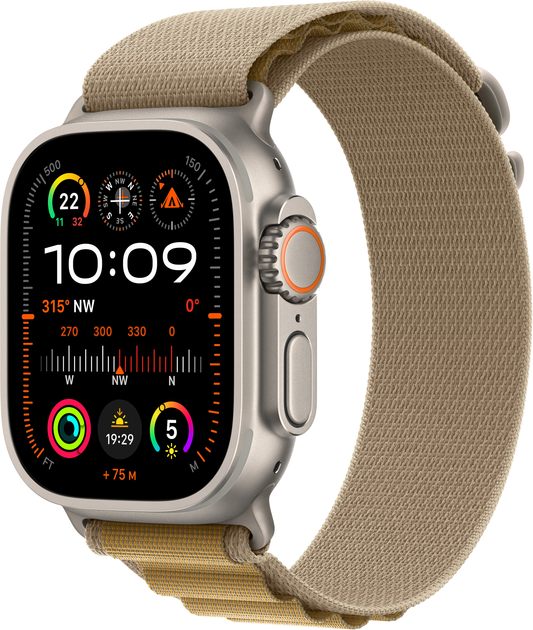 Smartwatch Apple Watch Ultra 2 (2024) GPS + Cellular 49mm Natural Titanium Case with Tan Alpine Loop - Medium (MX4F3) - obraz 1