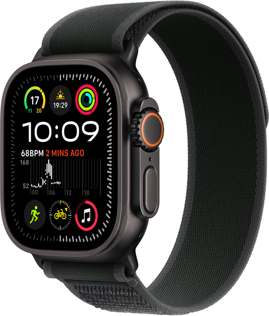 Smartwatch Apple Watch Ultra 2 (2024) GPS + Cellular 49mm Black Titanium Case with Black Trail Loop - M/L (MX4V3) - obraz 1