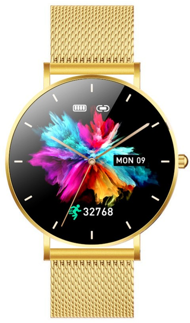 Smartwatch Manta Alexa Lux Gold + Pink Strap (SWU501LGD) - obraz 2