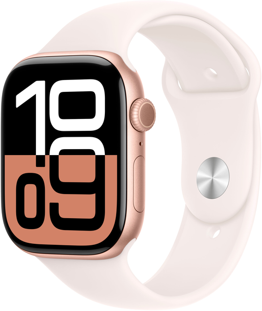 Smartwatch Apple Watch Series 10 GPS 46mm Rose Gold Aluminium Case with Light Blush Sport Band - S/M (MWWT3) - obraz 1