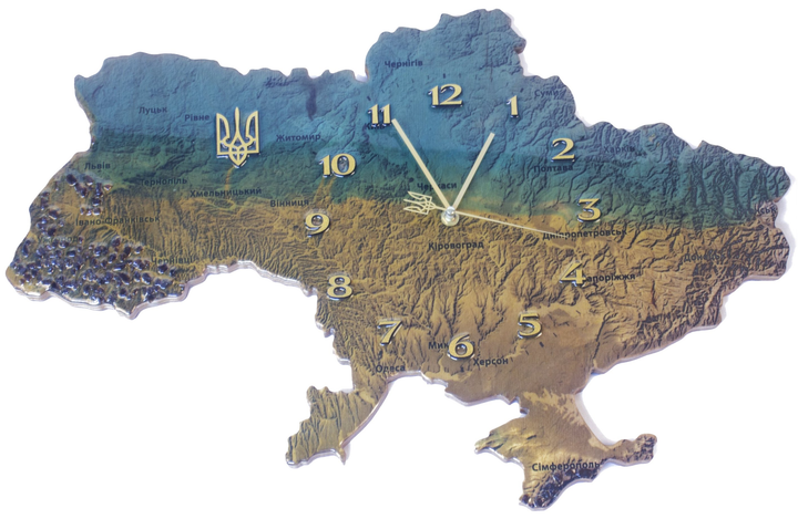 Акція на Настінний годинник Uta Мапа України 60х40 см MAP 1-02 від Rozetka