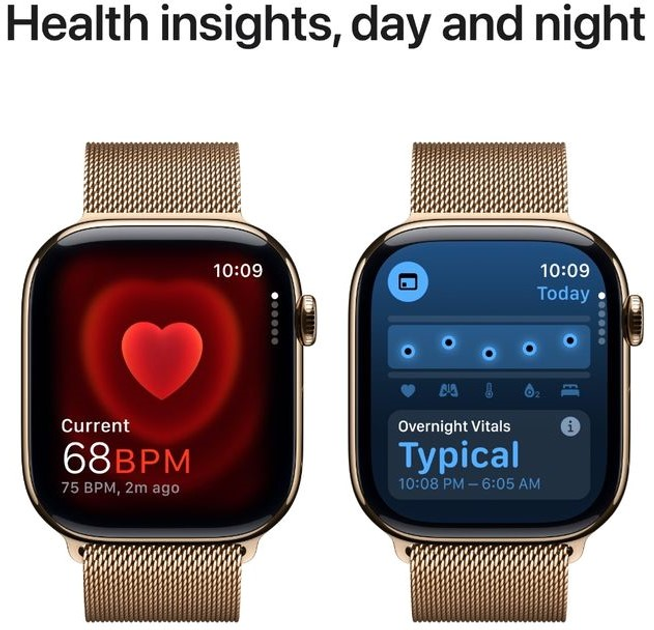 Смарт-годинник Apple Watch Series 10 GPS + Cellular 46mm Gold Titanium Case with Gold Milanese Loop - S/M (MC7T4) - зображення 5
