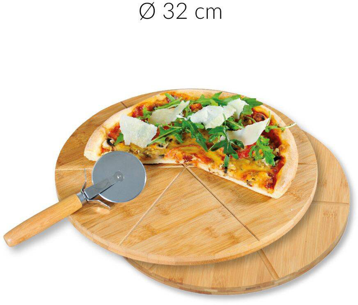 Komplet desek do krojenia pizzy Kesper z nożem 32 cm 2 szt (4000270584657) - obraz 2