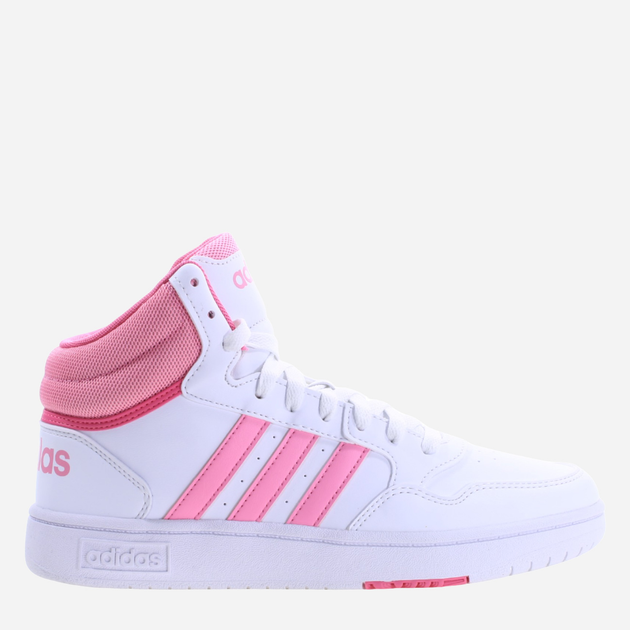 Tenisówki młodzieżowe dla dziewczynki adidas Hoops 3.0 Mid K IG3716 36.5 Biały/Różowy (4066759017078) - obraz 1