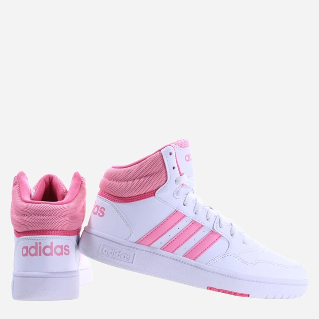 Підліткові кеди для дівчинки adidas Hoops 3.0 Mid K IG3716 36.5 Білі з рожевим (4066759017078) - зображення 3