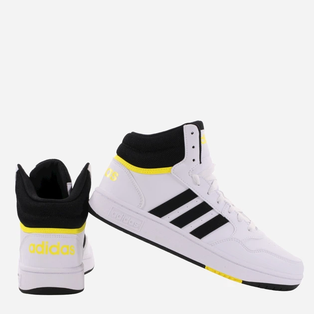 Підліткові кеди для дівчинки adidas Hoops 3.0 Mid K GZ1928 39.5 Білі з чорним (4065427529981) - зображення 3