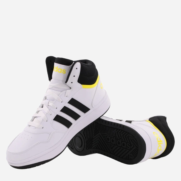 Підліткові кеди для дівчинки adidas Hoops 3.0 Mid K GZ1928 39.5 Білі з чорним (4065427529981) - зображення 4