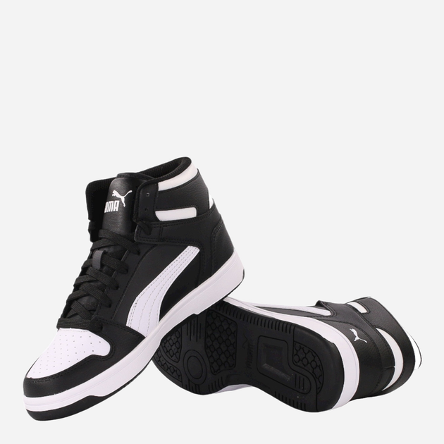 Підліткові демісезонні черевики для хлопчика Puma Rebound Layup SL Jr 370486-01 37.5 Чорні з білим (4060981199458) - зображення 4