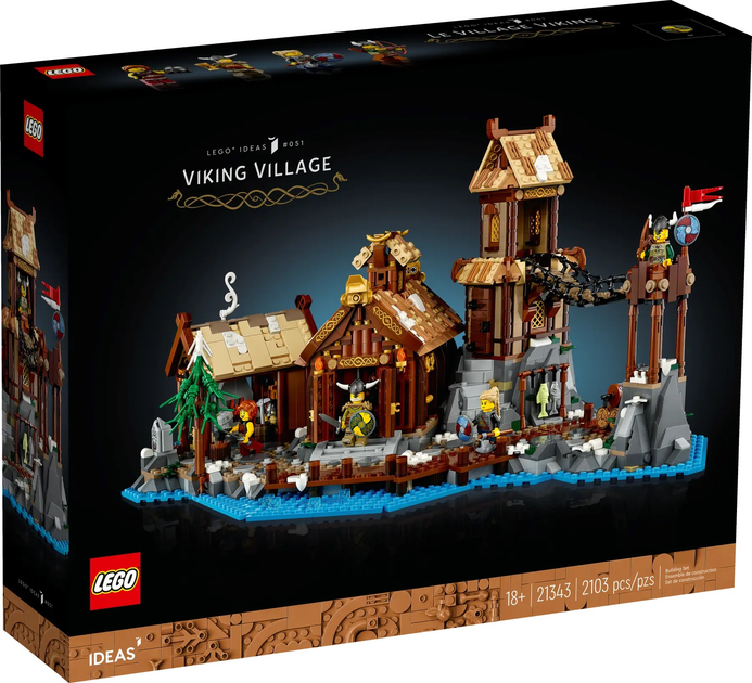 Zestaw klocków LEGO Ideas Wioska Wikingów 2103 elementy (21343) (955555906110638) - Outlet - obraz 1