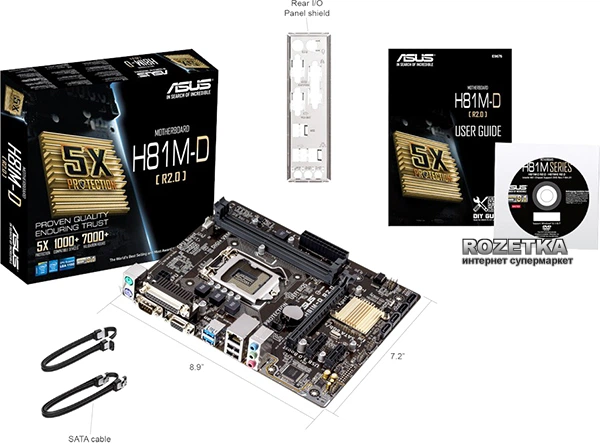 Материнская плата Asus H81M-D R2.0 (s1150, Intel H81, PCI-Ex16