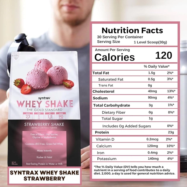 Протеин Syntrax Whey Shake 908 g (Strawberry Shake) - изображение 3