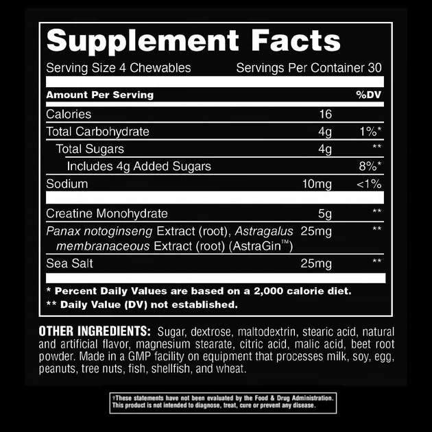 Креатин Universal Animal Creatine Performance Chews 120 chewable tablets (Lemon Ice) - Фото 2 Креатин Universal Animal Creatine Performance Chews 120 chewable tablets (Lemon Ice) - зображення 2