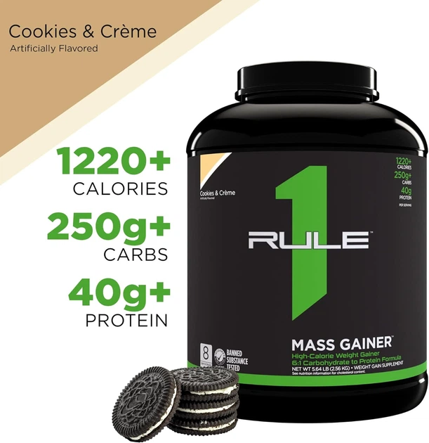 Гейнер Rule One Mass Gainer 2.6 kg (Cookies & Creme) - зображення 3