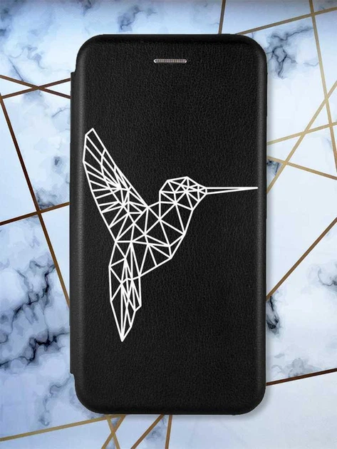 Чохол-книжка чорний з малюнком на Motorola Moto G72 Колібрі (принт 123) - Фото 1 Чохол-книжка чорний з малюнком на Motorola Moto G72 Колібрі (принт 123) - зображення 1