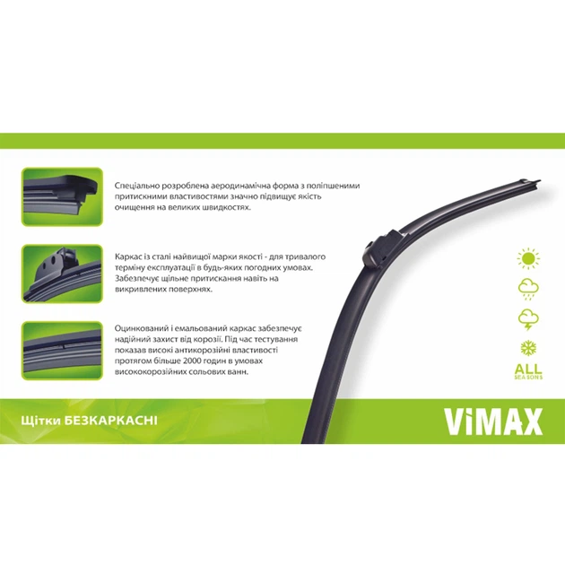 Щітка склоочисника (двірник) 330мм безкаркасна VIMAX, DD-SW13-330 - зображення 2