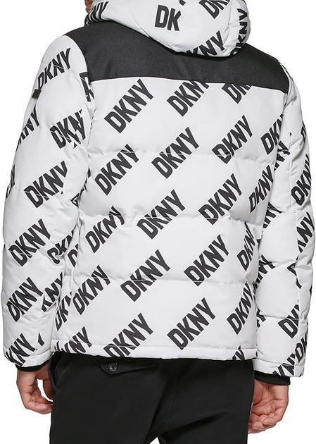 Куртка-пуховик DKNY Quilted Mixed Media Puffer Jacket Color: White Dkny ...