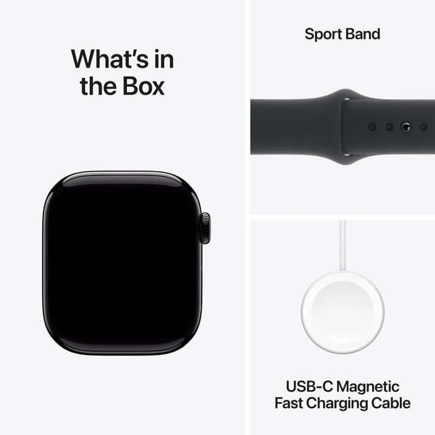 Smartwatch Apple Watch Series 10 GPS + Cellular 42mm Jet Black Aluminium Case with Black Sport Band - M/L (MWX73) - obraz 9
