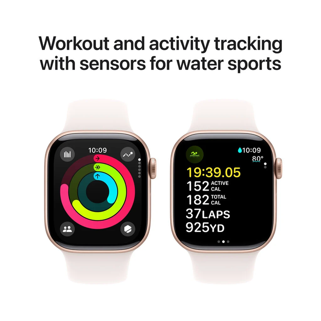 Smartwatch Apple Watch Series 10 GPS + Cellular 42mm Rose Gold Aluminium Case with Light Blush Sport Band - M/L (MWXA3) - obraz 4