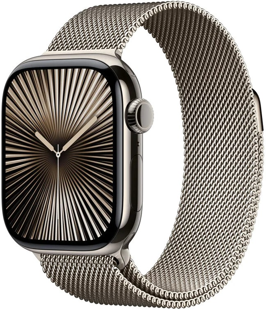 Smartwatch Apple Watch Series 10 GPS + Cellular 42mm Natural Titanium Case with Natural Milanese Loop (MWXF3) - obraz 1