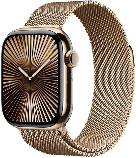 Смарт-годинник Apple Watch Series 10 GPS + Cellular 42mm Gold Titanium Case with Gold Milanese Loop (MX083) - зображення 1