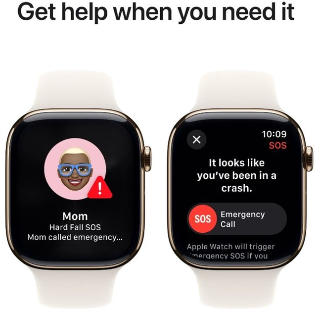 Смарт-годинник Apple Watch Series 10 GPS + Cellular 46mm Gold Titanium Case with Starlight Sport Band - S/M (MWYX3) - зображення 6