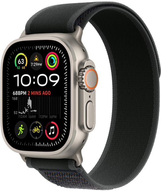 Ремінець Apple Trail Loop для Apple Watch 49mm M/L Black (MXTR3) - зображення 1