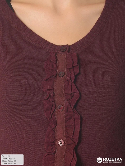 Кардиган вязаный женский Colin's CLTTRWCRD028806018-1619 XS Бордовый - изображение 3