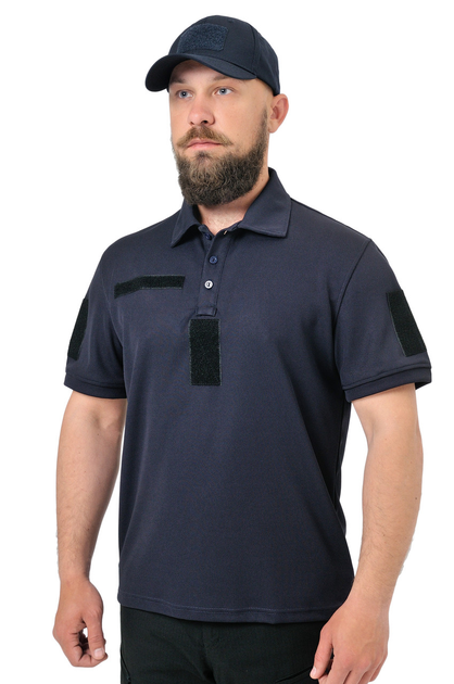 Тактичне поло WinTac CoolPass Velcro 5XL Dark blue - зображення 1