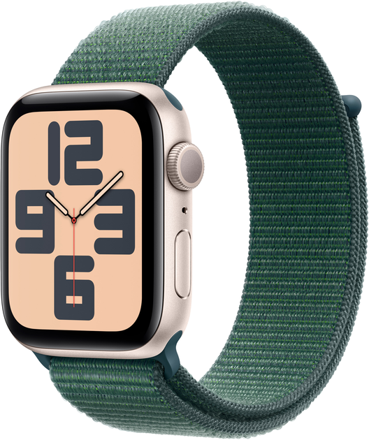 Smartwatch Apple Watch SE (2024) GPS + Cellular 40mm Starlight Aluminium Case with Lake Green Sport Loop (MXGH3) - obraz 1