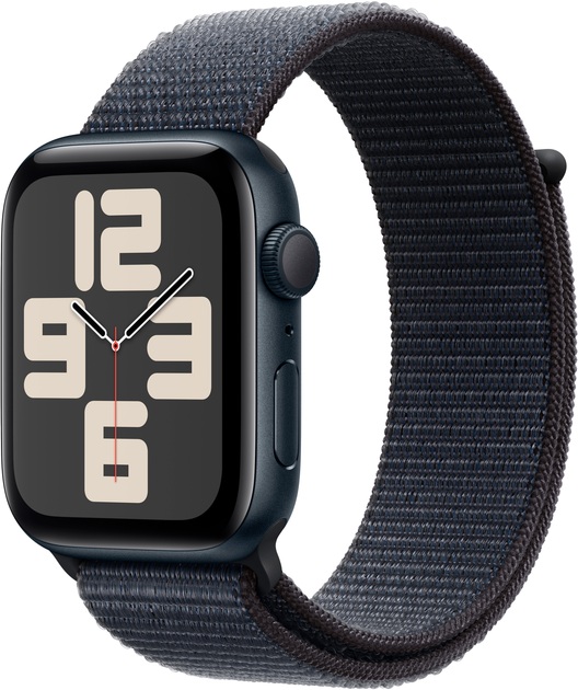 Смарт-годинник Apple Watch SE (2024) GPS + Cellular 44mm Midnight Aluminium Case with Ink Sport Loop (MXGN3) - зображення 1