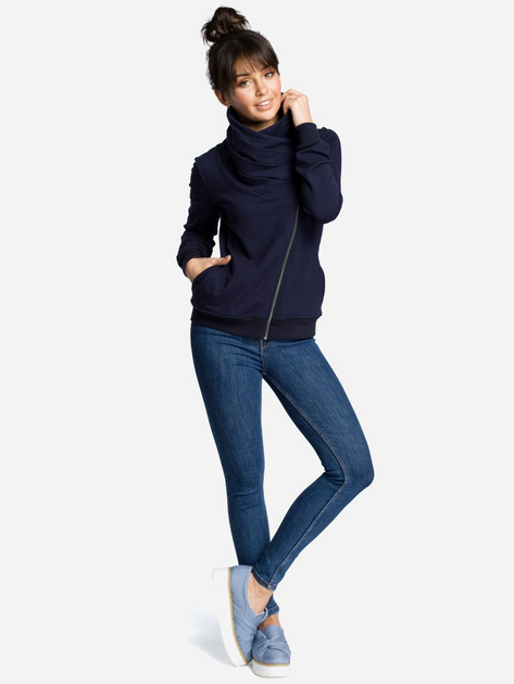 Bluza damska rozpinana streetwear z kołnierzykiem BeWear B071 87022 S Granatowa (5903068409288) - obraz 3