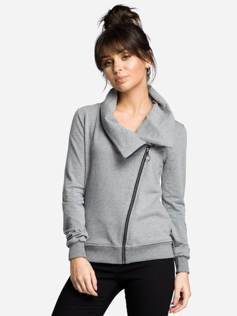 Bluza damska rozpinana streetwear z kołnierzykiem BeWear B071 87023 L Szara (5903068409318) - obraz 5