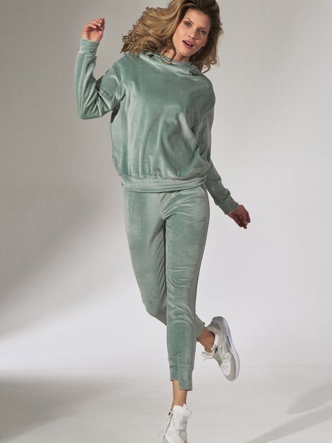 Bluza damska z kapturem elegancka Figl M745 S Miętowa (5902194386715) - obraz 4