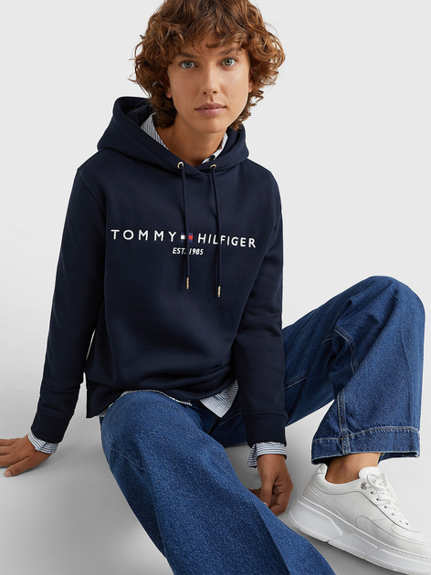 Bluza damska z kapturem elegancka Tommy Hilfiger WW0WW31998-DW5 XS Granatowa (8720114744691) - obraz 5