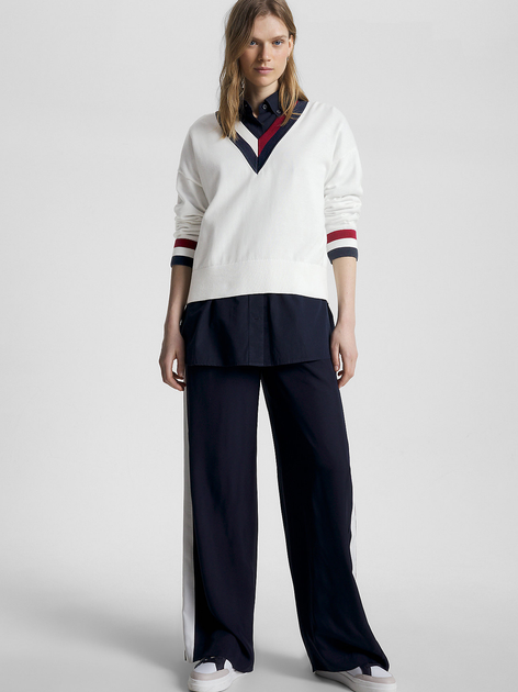 Пуловер жіночий Tommy Hilfiger WW0WW39006-YBL XL Білий (8720644314036) - зображення 3