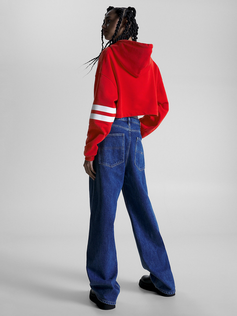 Bluza damska z kapturem oversize Tommy Jeans DW0DW16122-XNL XS Bordowa (8720644476239) - obraz 4
