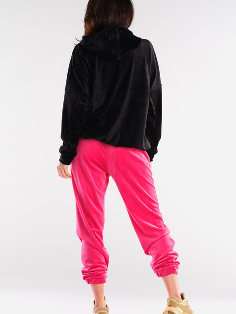 Bluza damska z kapturem kangurka Awama A420 One Size Czarna (5902360555051) - obraz 4